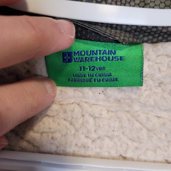 Boys’ Camo Winter Parka – Size 11-12 with Sherpa Lining & Faux Fur on Hood - Picture 6 of 7